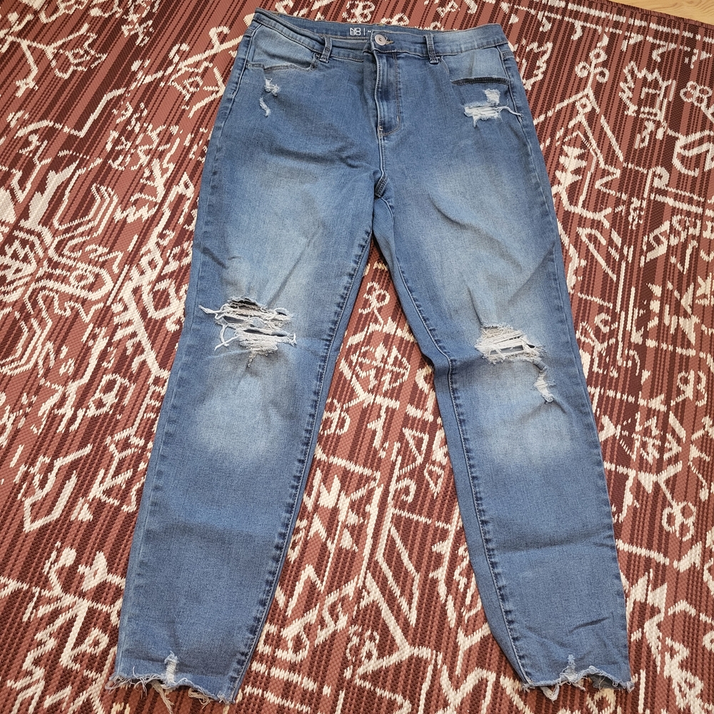 Distressed Blue Skinny Jeans